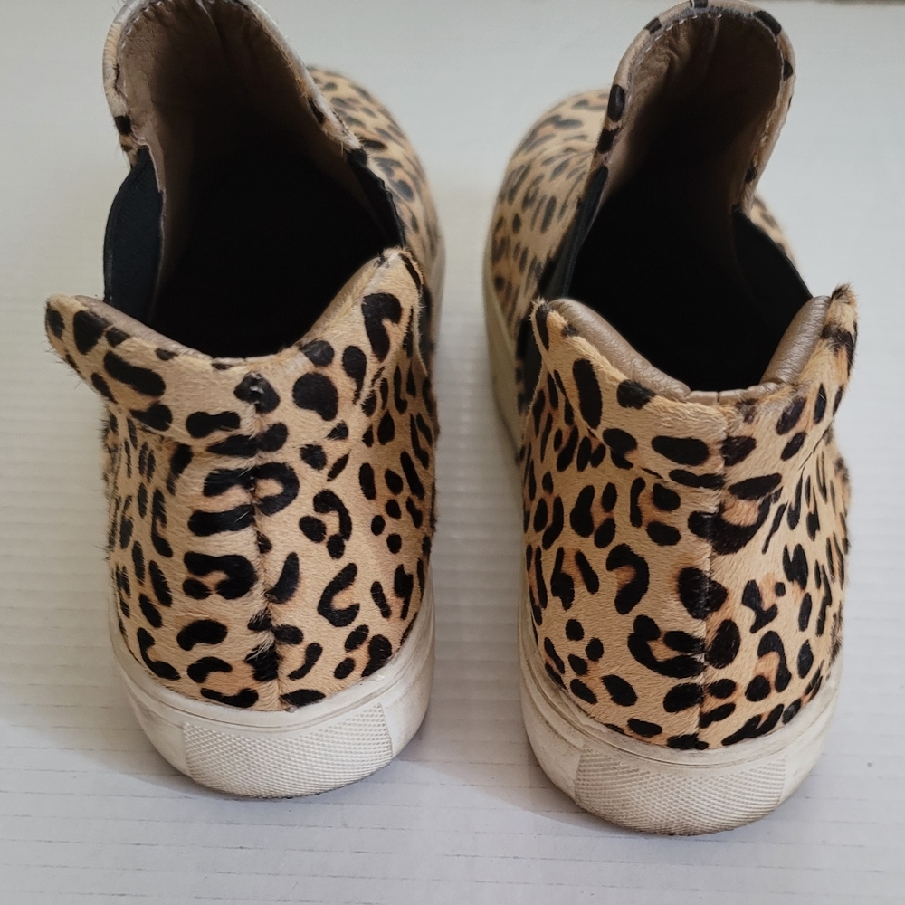 Coconuts By Matisse Harlan Leopard Animal Print High Top Real Fur Sneakers 8.5 - Picture 10 of 13